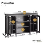 Meuble aquarium Bestier 200L, support en métal avec rangement et prises électriques, éclairage LED, capacité 340kg, noir