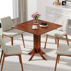 Costway Table à Manger Carrée avec Pied Central 33" Table de Cuisine en Bois pour 2 à 4 Personnes