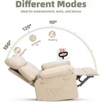 Fauteuil inclinable surdimensionné pour adultes - Canapé inclinable en cuir PU avec mousse haute densité, siège large et inclinaison manuelle douce
