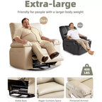 Fauteuil inclinable surdimensionné pour adultes - Canapé inclinable en cuir PU avec mousse haute densité, siège large et inclinaison manuelle douce