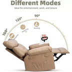 Fauteuil inclinable surdimensionné pour adultes - Canapé inclinable en cuir PU avec mousse haute densité, siège large et inclinaison manuelle douce