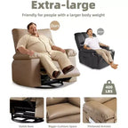 Fauteuil inclinable surdimensionné pour adultes - Canapé inclinable en cuir PU avec mousse haute densité, siège large et inclinaison manuelle douce
