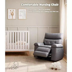 Fauteuil inclinable surdimensionné pour adultes - Canapé inclinable en cuir PU avec mousse haute densité, siège large et inclinaison manuelle douce
