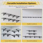 Lot de 2 étagères de rangement murales flottantes pour garage, étagère murale de garage robuste de 50 x 120 cm avec crochets, étagères flottantes, capacité de charge de 254 kg