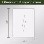 Miroir rectangulaire moderne en aluminium argenté de 96 cm avec cadre fin, angles droits, profondeur de 1,5 cm