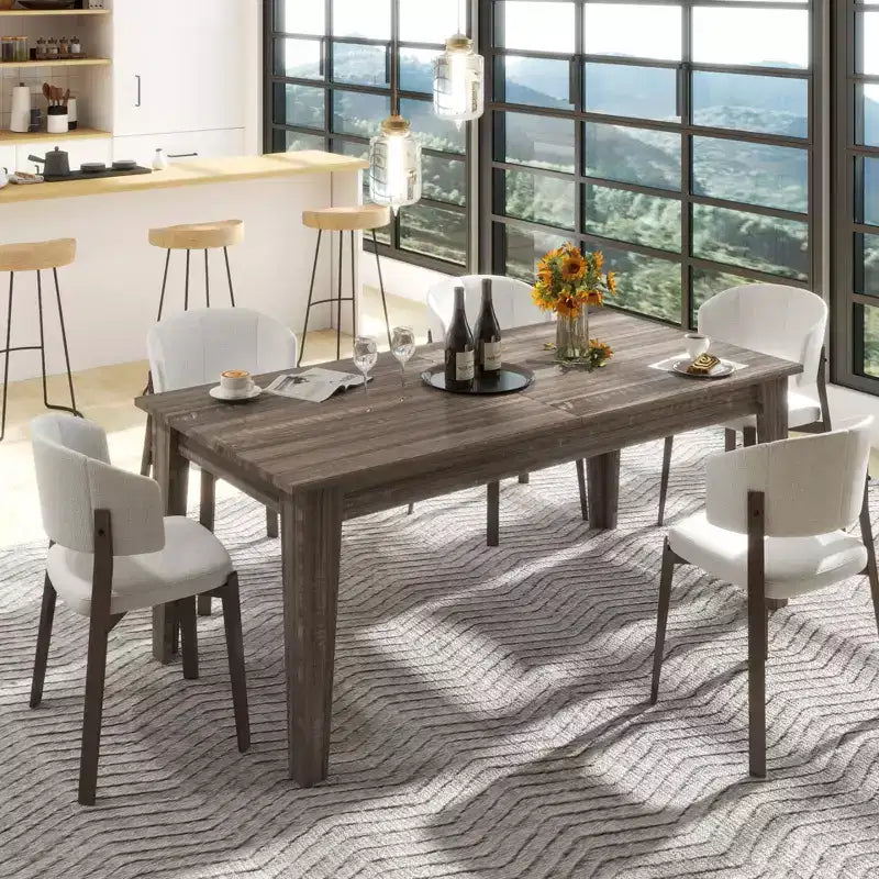 Table à manger extensible CLIHOME 106.3, grande, en MDF, pour cuisine