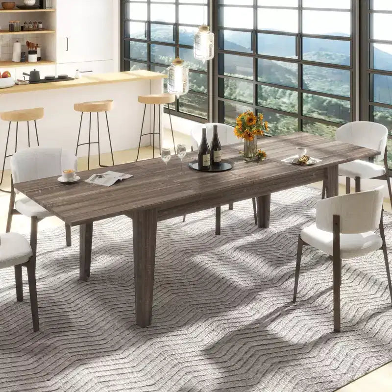 Table à manger extensible CLIHOME 106.3, grande, en MDF, pour cuisine