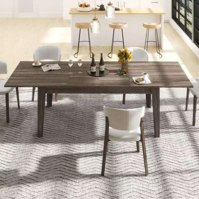 Table à manger extensible CLIHOME 106.3, grande, en MDF, pour cuisine