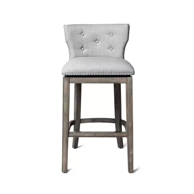 Tabouret de bar à dossier ailé en tissu Hugo Maven Lane