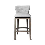 Tabouret de bar à dossier ailé en tissu Hugo Maven Lane