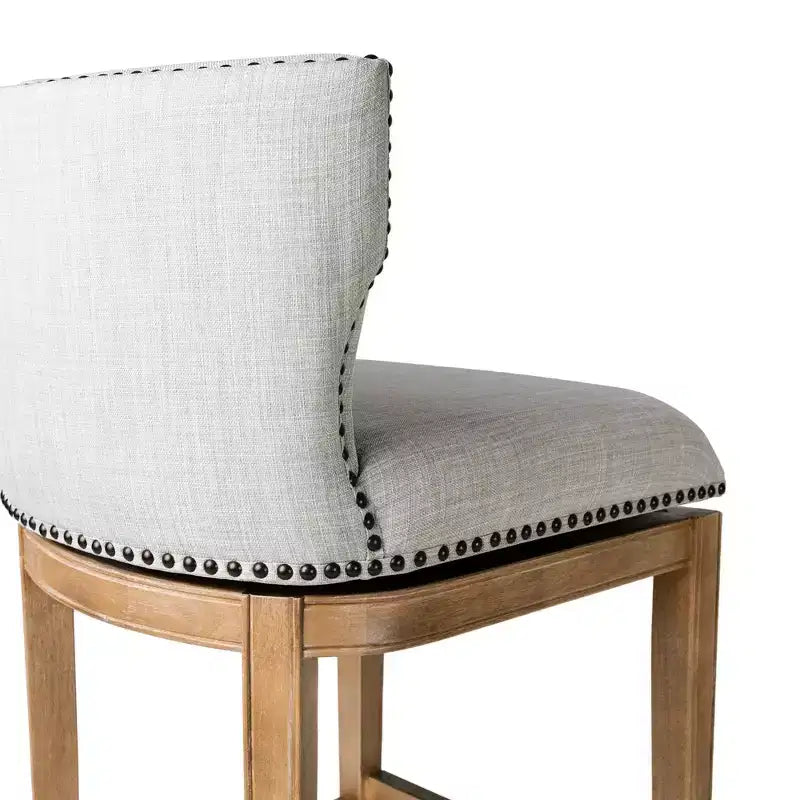 Tabouret de bar à dossier ailé en tissu Hugo Maven Lane