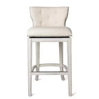 Tabouret de bar à dossier ailé en tissu Hugo Maven Lane