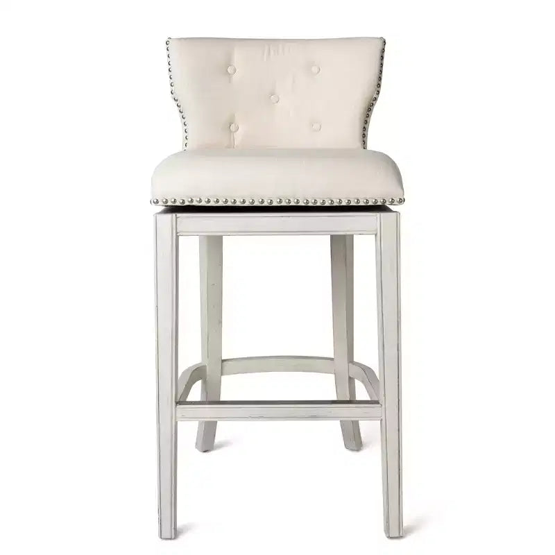 Tabouret de bar à dossier ailé en tissu Hugo Maven Lane