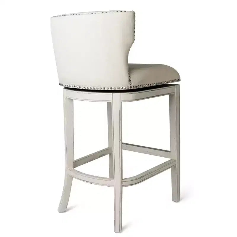 Tabouret de bar à dossier ailé en tissu Hugo Maven Lane