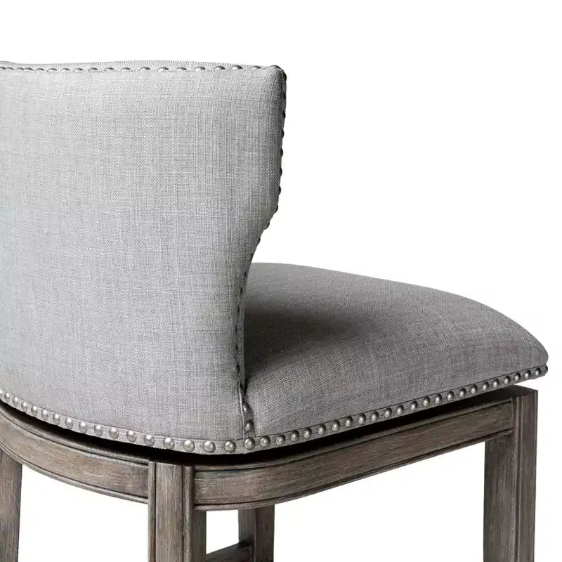 Tabouret de bar à dossier ailé en tissu Hugo Maven Lane
