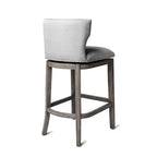 Tabouret de bar à dossier ailé en tissu Hugo Maven Lane
