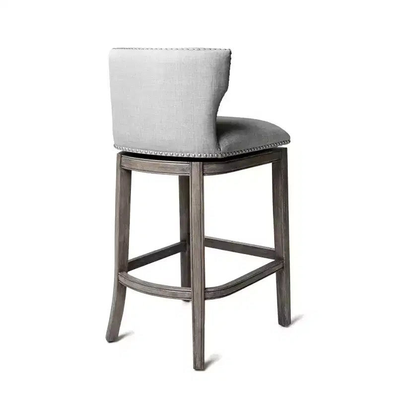 Tabouret de bar à dossier ailé en tissu Hugo Maven Lane