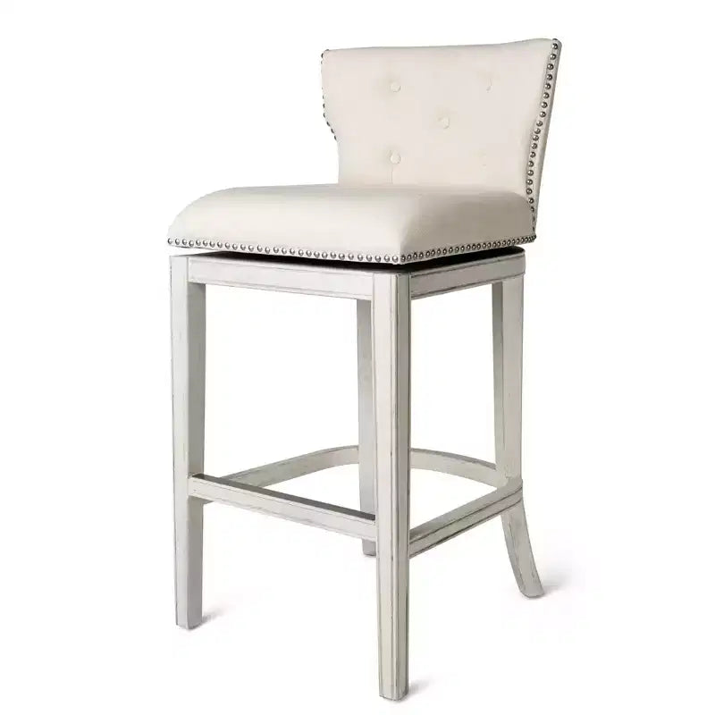 Tabouret de bar à dossier ailé en tissu Hugo Maven Lane