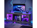 Meuble TV 71 Bestier, meuble de divertissement moderne pour téléviseurs jusqu'à 75 pouces avec éclairage LED, table console TV avec étagères de rangement pour salon