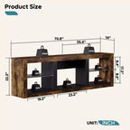 Meuble TV 71 Bestier, meuble de divertissement moderne pour téléviseurs jusqu'à 75 pouces avec éclairage LED, table console TV avec étagères de rangement pour salon
