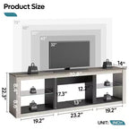 Meuble TV 71 Bestier, meuble de divertissement moderne pour téléviseurs jusqu'à 75 pouces avec éclairage LED, table console TV avec étagères de rangement pour salon