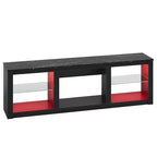 Meuble TV 71 Bestier, meuble de divertissement moderne pour téléviseurs jusqu'à 75 pouces avec éclairage LED, table console TV avec étagères de rangement pour salon