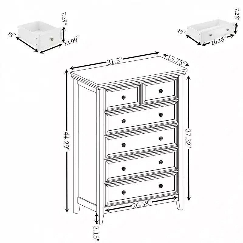 Commode moderne à 6 tiroirs, Armoire de rangement à 6 tiroirs, Organisateur de placard et Rangement pour vêtements