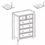 Commode moderne à 6 tiroirs, Armoire de rangement à 6 tiroirs, Organisateur de placard et Rangement pour vêtements