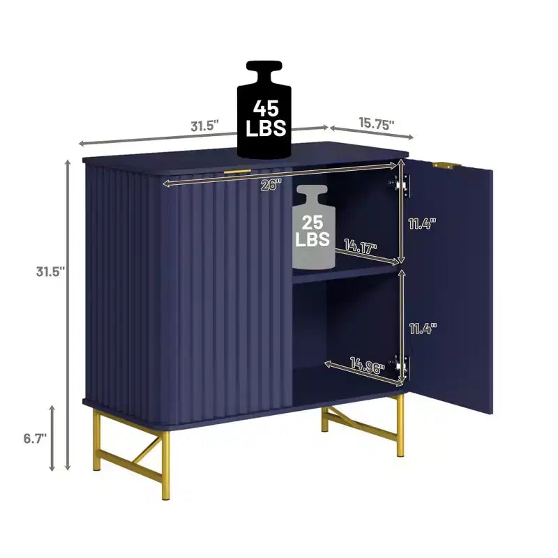 CLIHOME Armoire de Rangement Décorative sur Pied en MDF, 80 cm de Hauteur, Meuble d'Intérieur