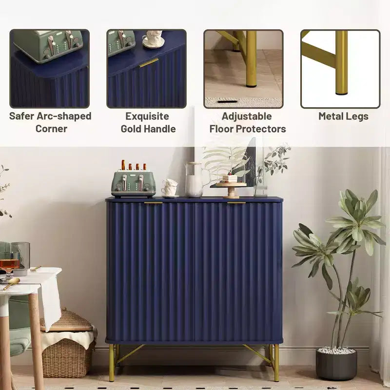 CLIHOME Armoire de Rangement Décorative sur Pied en MDF, 80 cm de Hauteur, Meuble d'Intérieur