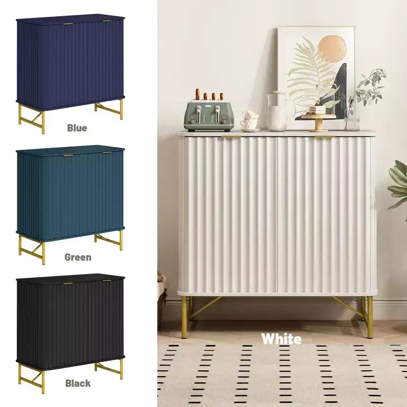 CLIHOME Armoire de Rangement Décorative sur Pied en MDF, 80 cm de Hauteur, Meuble d'Intérieur
