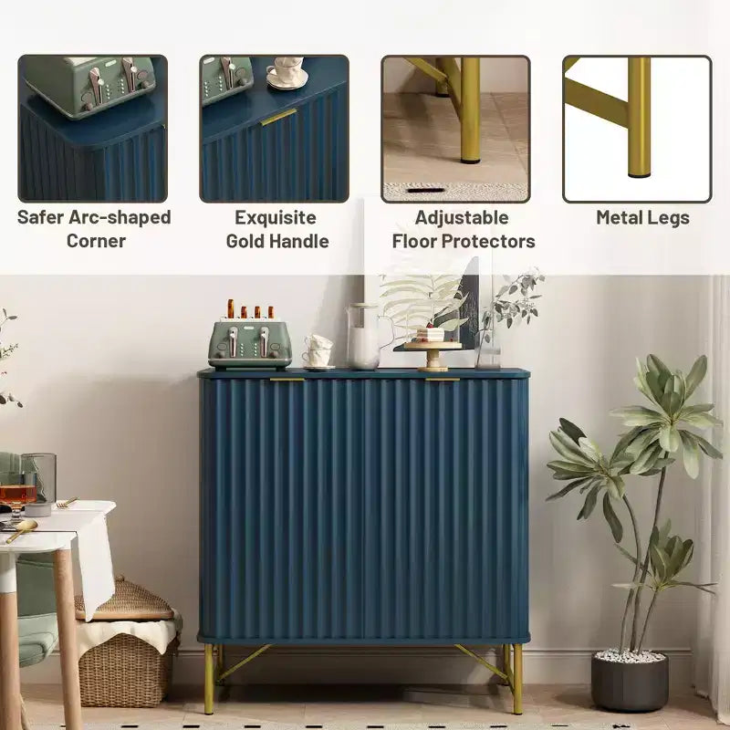 CLIHOME Armoire de Rangement Décorative sur Pied en MDF, 80 cm de Hauteur, Meuble d'Intérieur