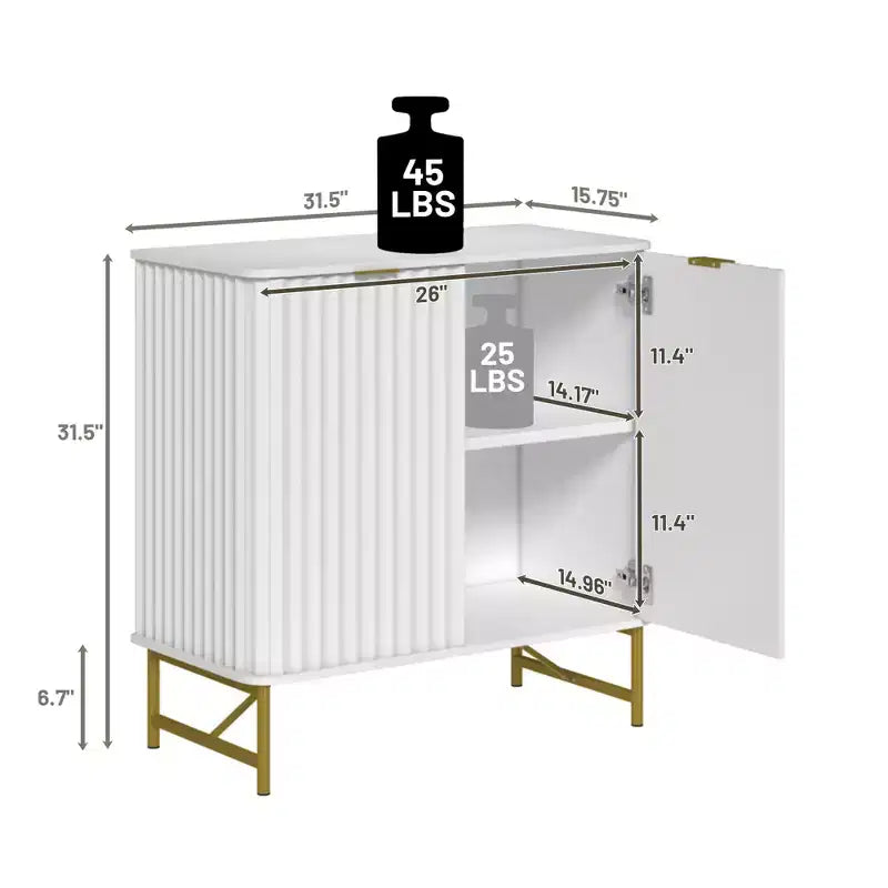 CLIHOME Armoire de Rangement Décorative sur Pied en MDF, 80 cm de Hauteur, Meuble d'Intérieur