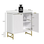 CLIHOME Armoire de Rangement Décorative sur Pied en MDF, 80 cm de Hauteur, Meuble d'Intérieur