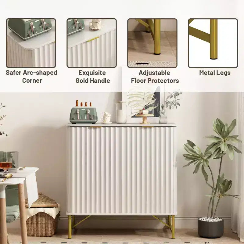 CLIHOME Armoire de Rangement Décorative sur Pied en MDF, 80 cm de Hauteur, Meuble d'Intérieur