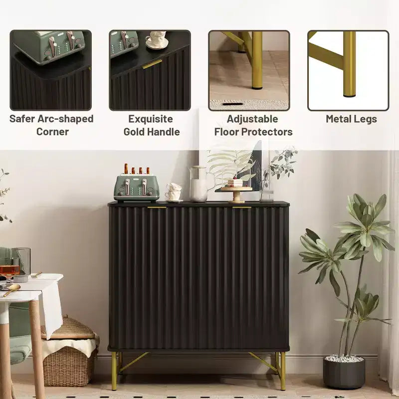 CLIHOME Armoire de Rangement Décorative sur Pied en MDF, 80 cm de Hauteur, Meuble d'Intérieur