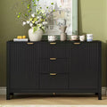 Entryway Cabinet with Wave Design, Adjustable Shelves, 3 Drawers & Soft-Close Doors, Storage Console Table W/Metal Handles, Suitable for Home