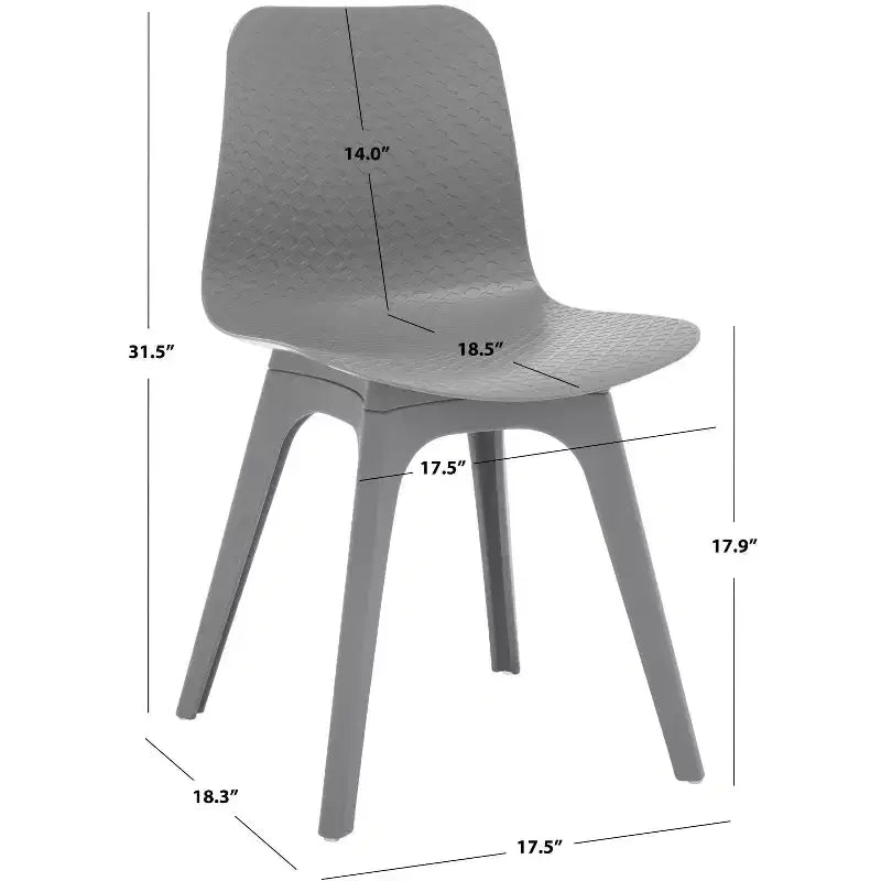 Chaise de salle à manger en plastique moulé Damiano (lot de 2) - SFV6901 - Safavieh Couture