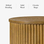 Maven Lane Dallas, Table d'appoint ronde moderne en bois de 44,5 cm