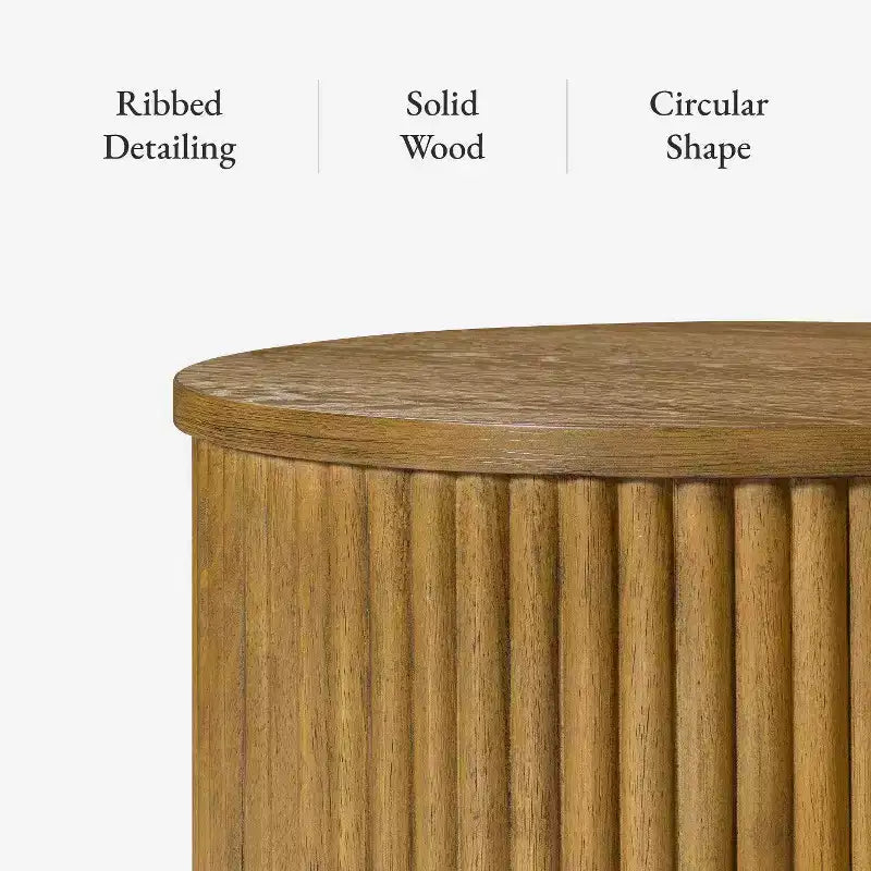 Maven Lane Dallas, Table d'appoint ronde moderne en bois de 44,5 cm