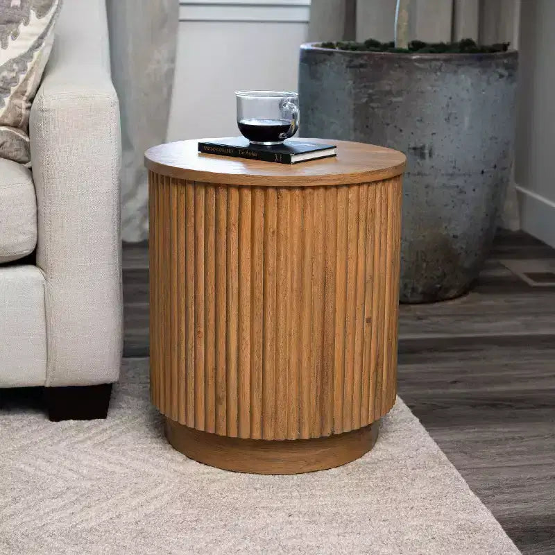 Maven Lane Dallas, Table d'appoint ronde moderne en bois de 44,5 cm