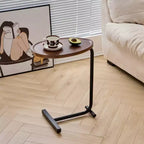 MAYEERTY Table d'appoint en C blanche, petite table de canapé pour salon et chambre à coucher