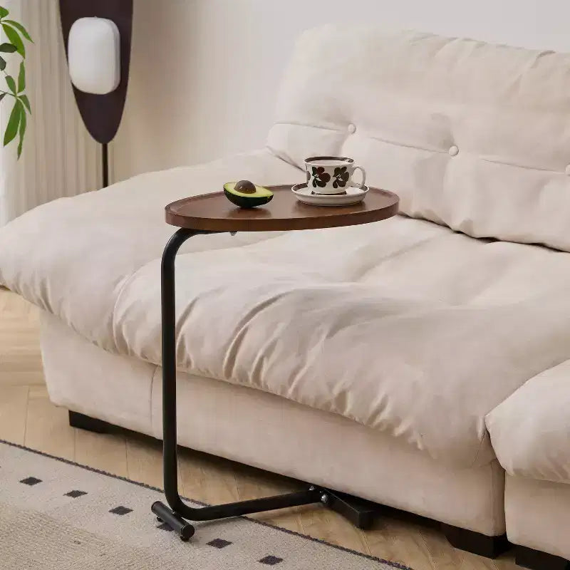 MAYEERTY Table d'appoint en C blanche, petite table de canapé pour salon et chambre à coucher
