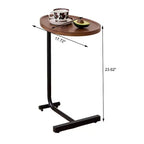 MAYEERTY Table d'appoint en C blanche, petite table de canapé pour salon et chambre à coucher