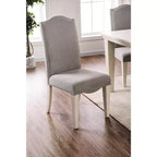 Simple Relax, lot de 2 chaises d'appoint avec garniture cloutée, couleur gris et blanc antique