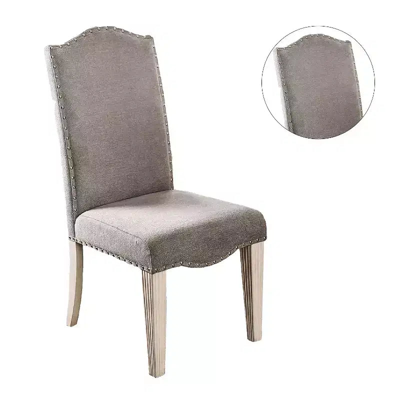 Simple Relax, lot de 2 chaises d'appoint avec garniture cloutée, couleur gris et blanc antique