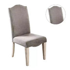 Simple Relax, lot de 2 chaises d'appoint avec garniture cloutée, couleur gris et blanc antique