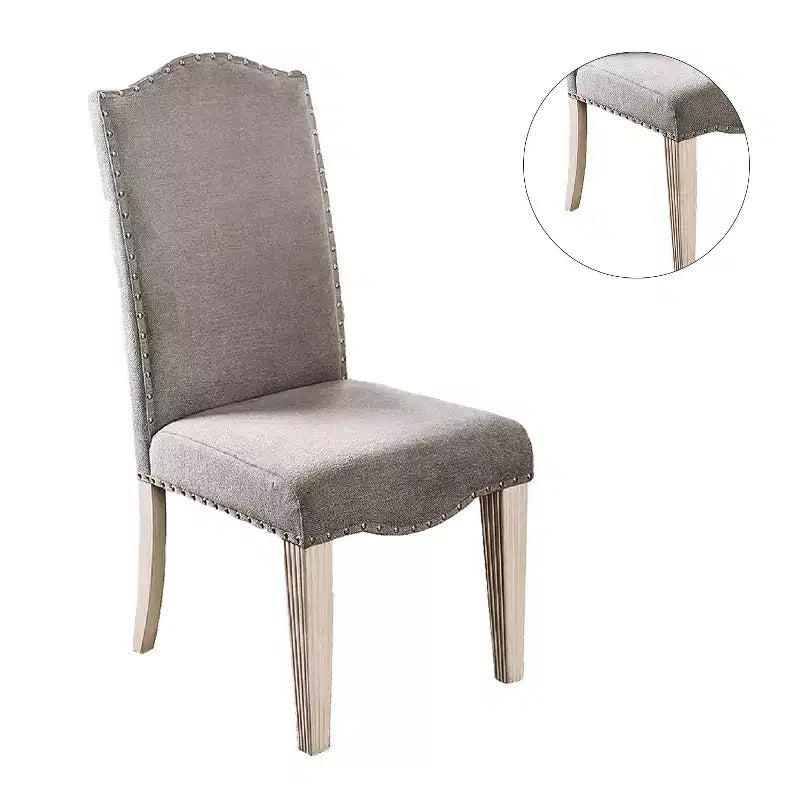 Simple Relax, lot de 2 chaises d'appoint avec garniture cloutée, couleur gris et blanc antique