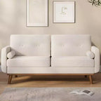 Canapé 2 places 65", canapé moderne du milieu du siècle, canapé douillet, canapé 2 places, canapé rembourré en lin, pour chambre à coucher ou petit espace