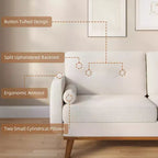 Canapé 2 places 65", canapé moderne du milieu du siècle, canapé douillet, canapé 2 places, canapé rembourré en lin, pour chambre à coucher ou petit espace
